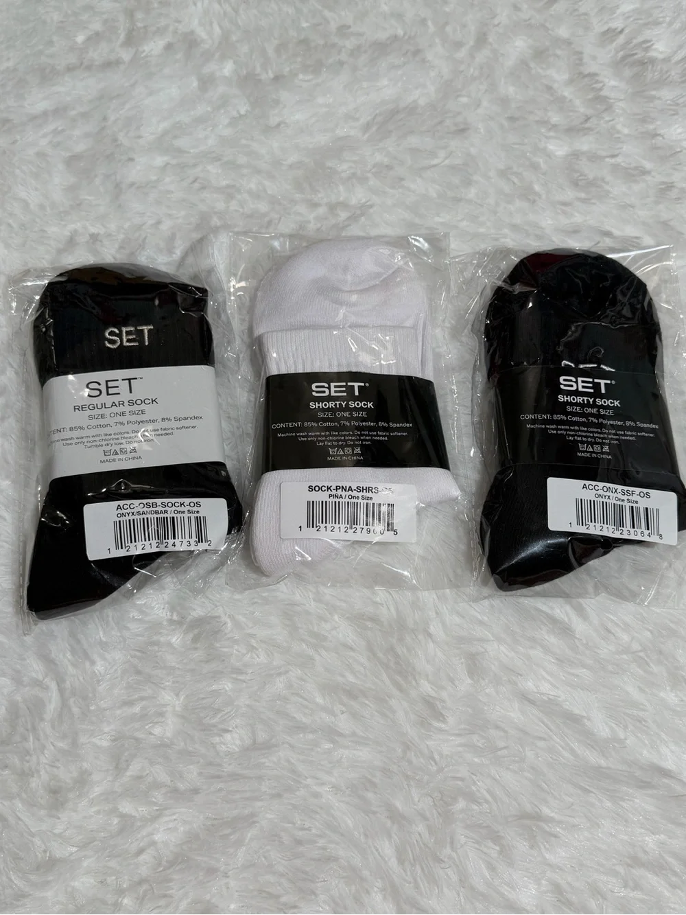 NWT Set Active 3 Pack Shorty Socks Regular sock Onyx Sandbar Pina Workout casual